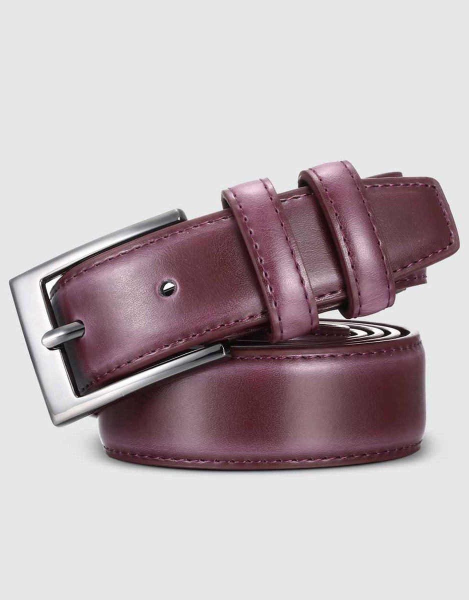 Le Foulonné Men's belt Navy/Caramel - Leather (42026021G28)