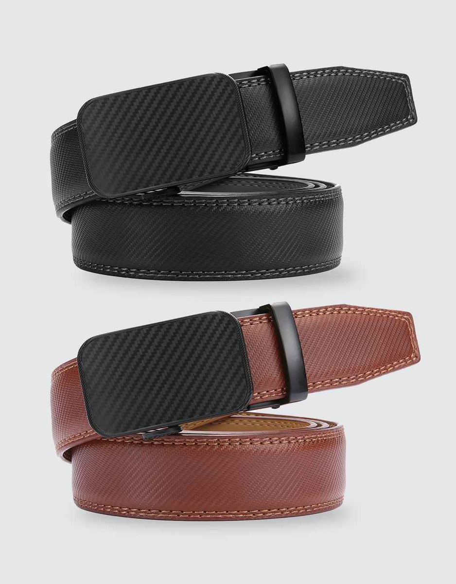 Men's Diagonal Weave 2 Pack Ratchet Belt– Mio Marino