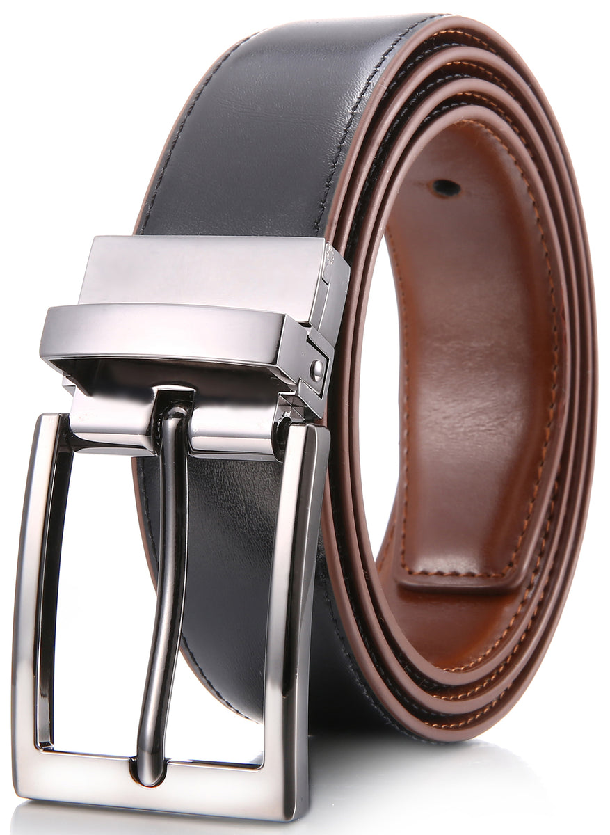 marino's men genuine leather dress belt with single prong buckle Mio Marino Men's Dual Loop Leather Belt