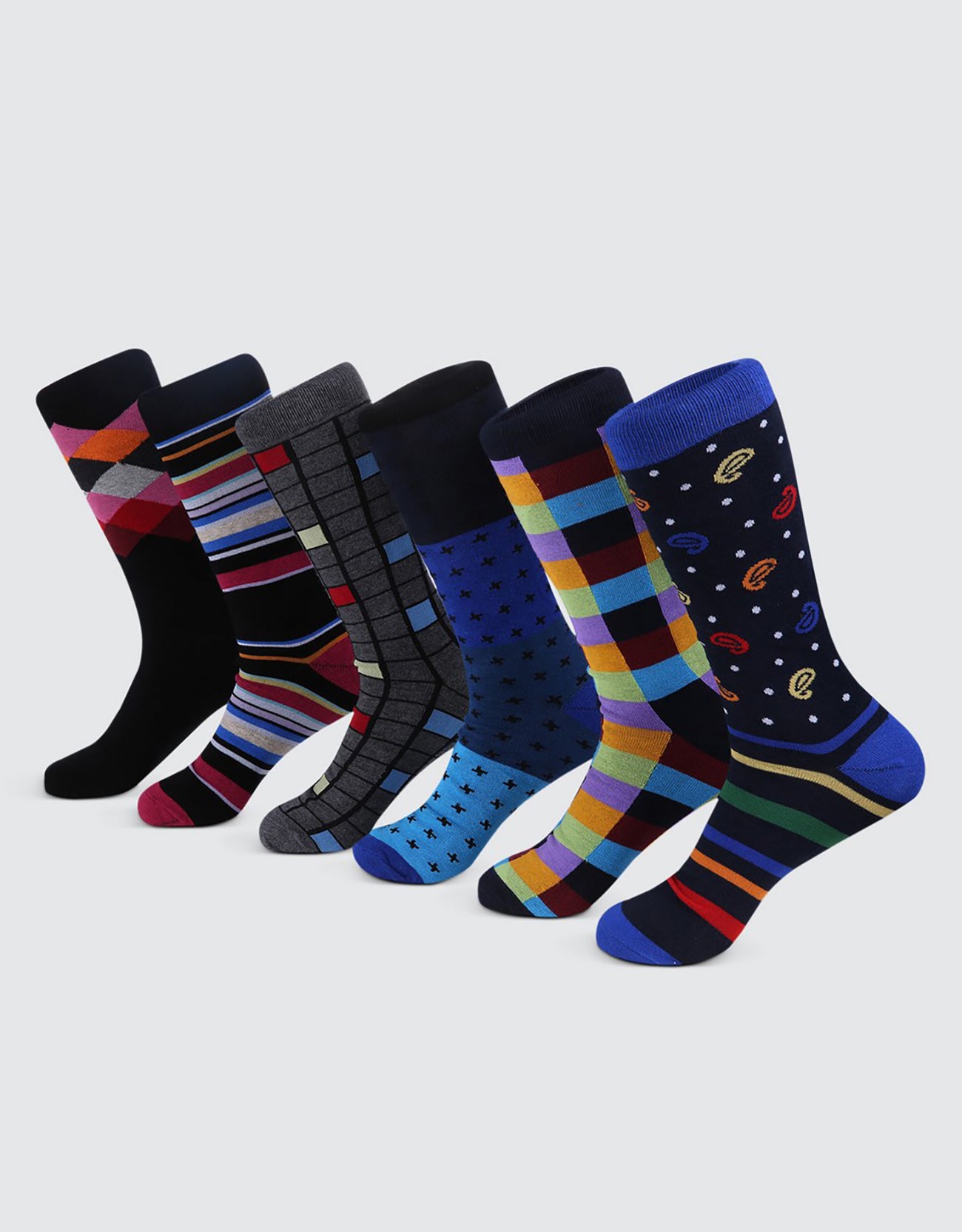 Men's Bold Designer Dress Socks 6 Pack– Mio Marino