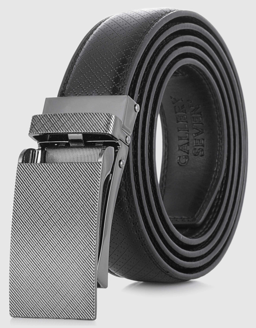 marino men's genuine leather ratchet dress belt with automatic buckle Marino Mens Leather Belt, Soft Leather Ratchet Dress Belt With Automatic Buckle - Enclosed In An Elegant Gift Box - Trellis Ratchet Belt - Brown - Fits waist sizes up to 44"