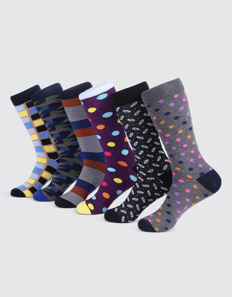 Mio Marino Men's Bold Designer Dress Socks 6 Pack