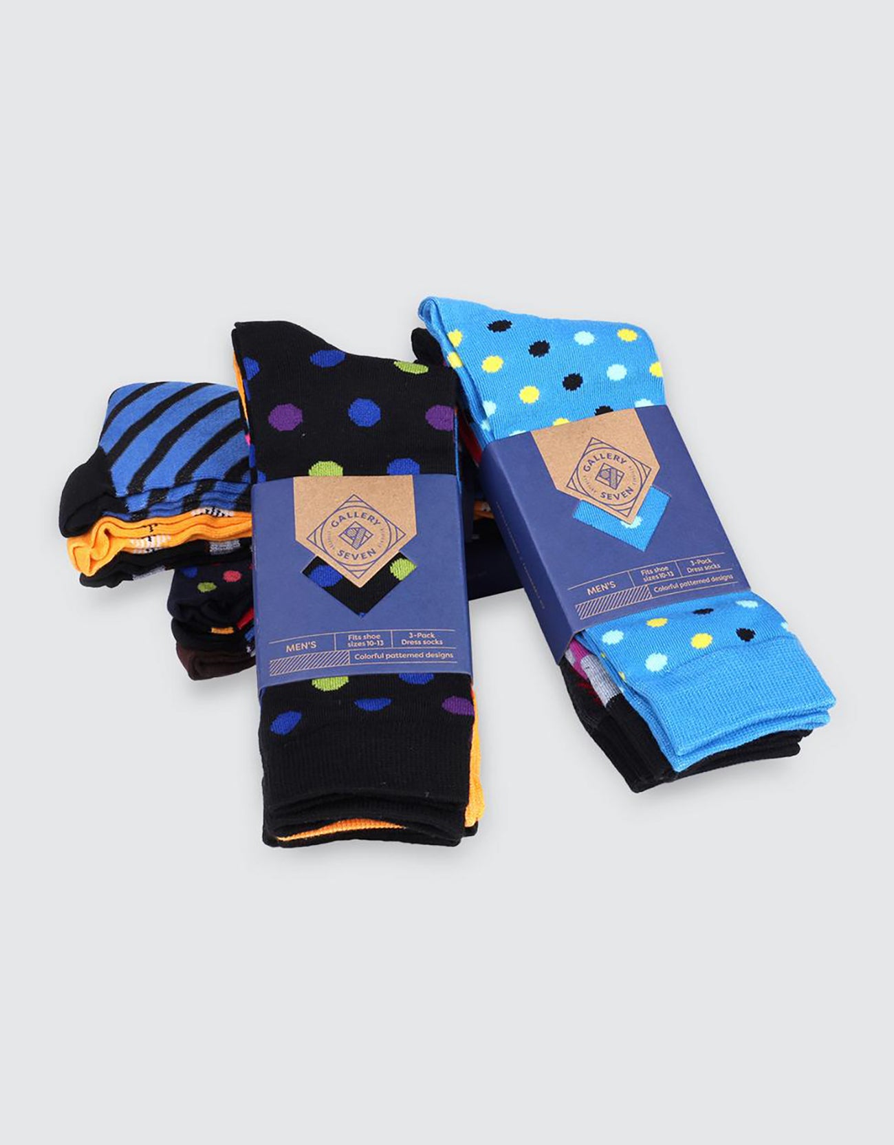 Men's Funky Colorful Dress Socks 12 Pack Mio Marino