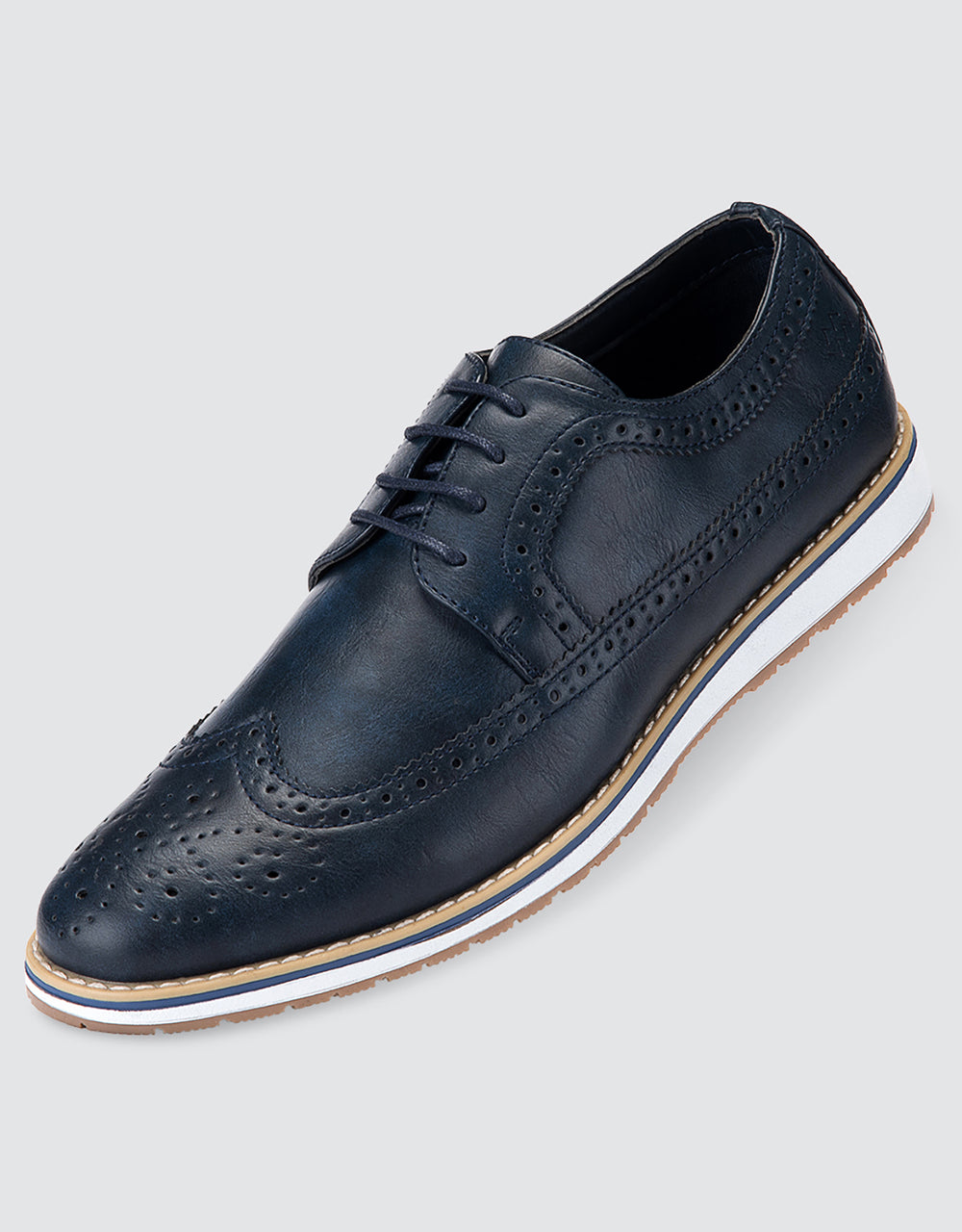 Ornate Wingtip Casual Oxford Shoes Deep Cobalt– Mio Marino