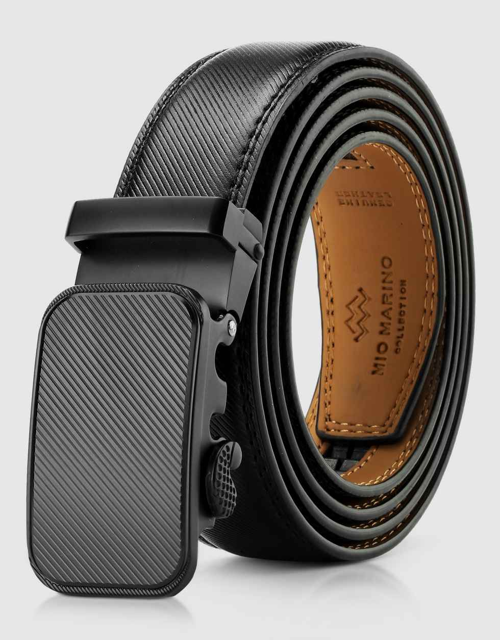 Mio Marino Men's Indented Designed Ratchet Belt Mio Marino Men's Indented Designed Ratchet Belt