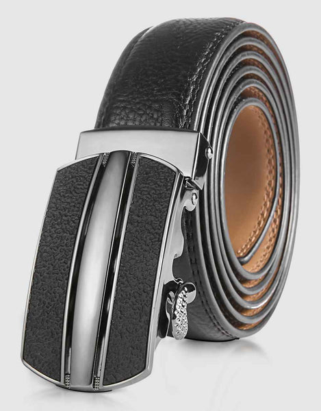 Leather Grid Designer Ratchet Belt-Deep Charcoal– Mio Marino